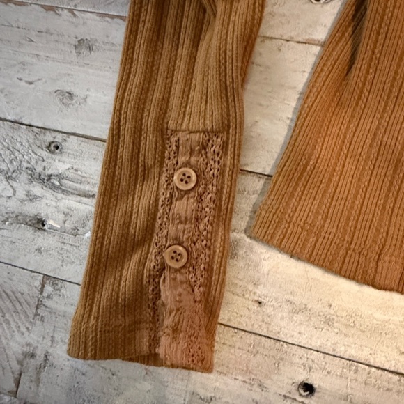 Free People Sugar Sugar Y2K style Square Neck Top Size XS Mustard - Picture 5 of 11